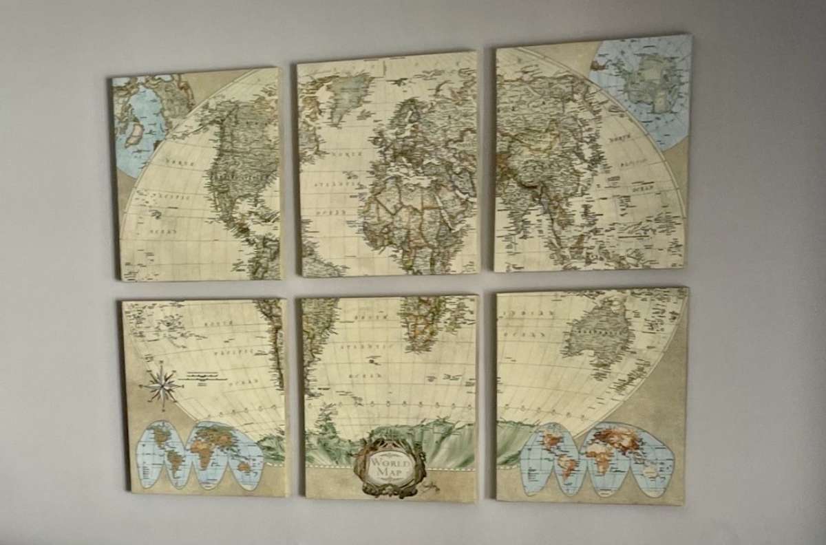 vintage world map art