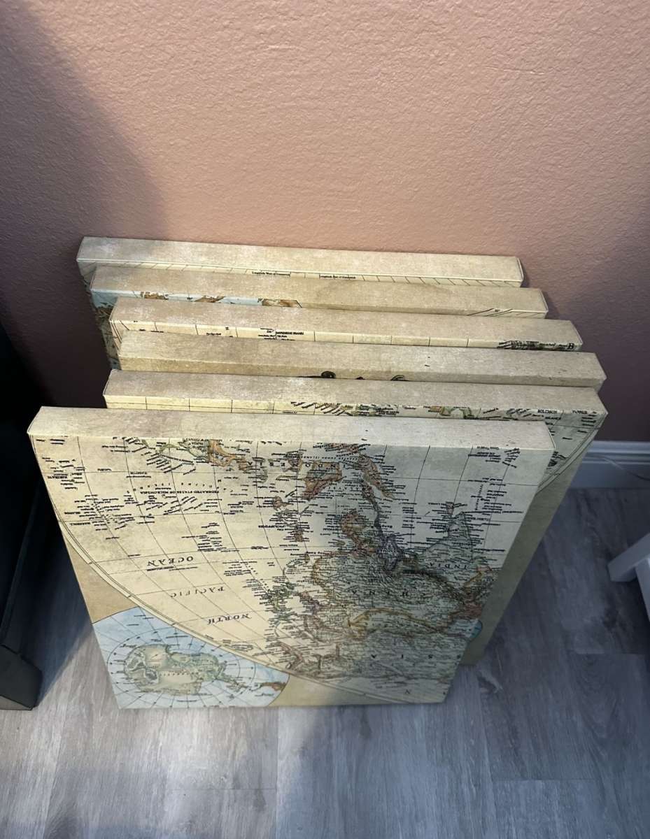 vintage world map art