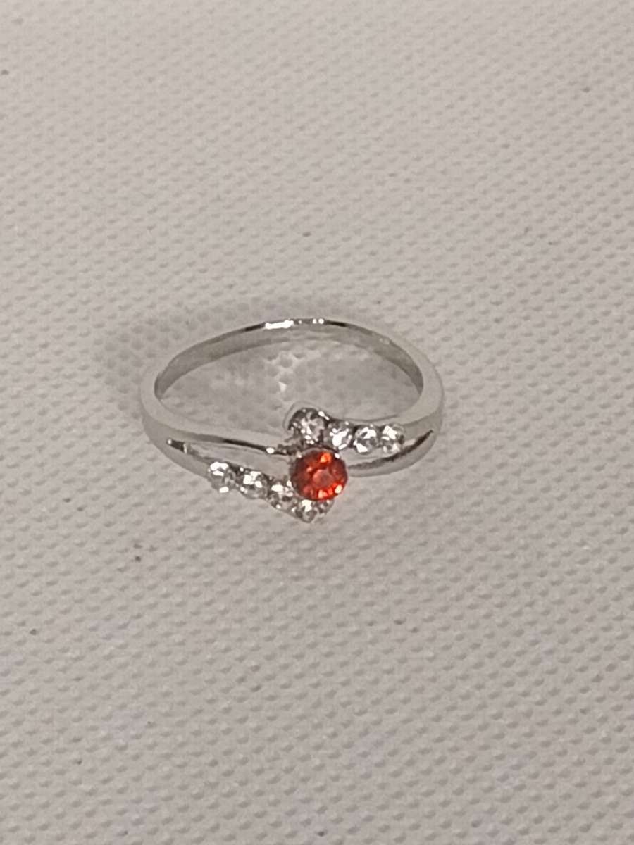 Red White Silvery Ring
