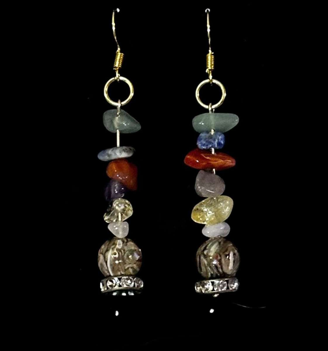 Handcrafted gemstone dangle earrings