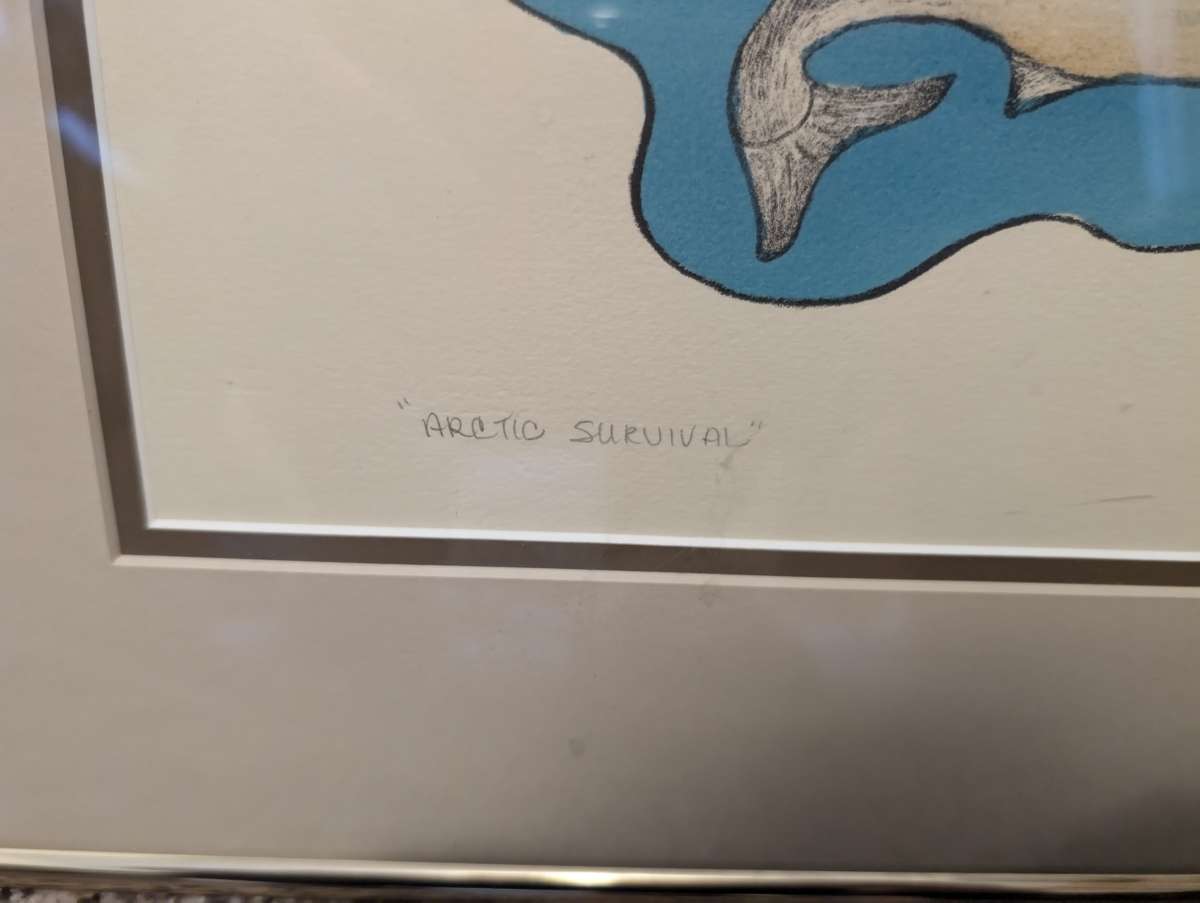 Arctic survival Nanogak Mabel Nigiyok lithograph