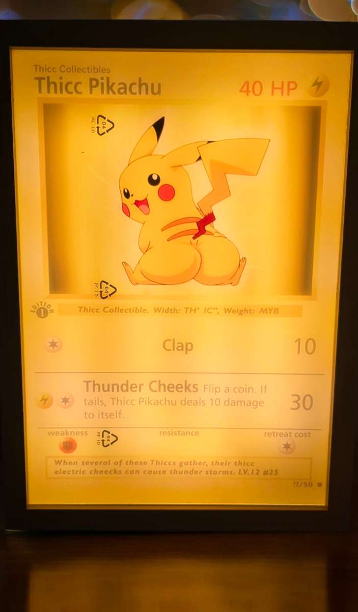Thicc Pikachu Art Lamp