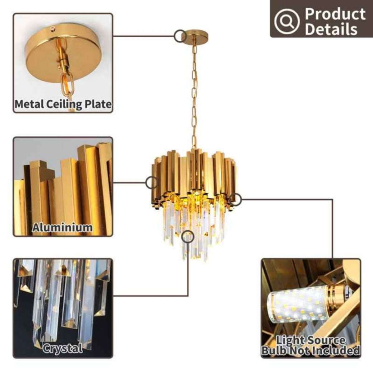 Light Dimmable Drum Chandelier 1x