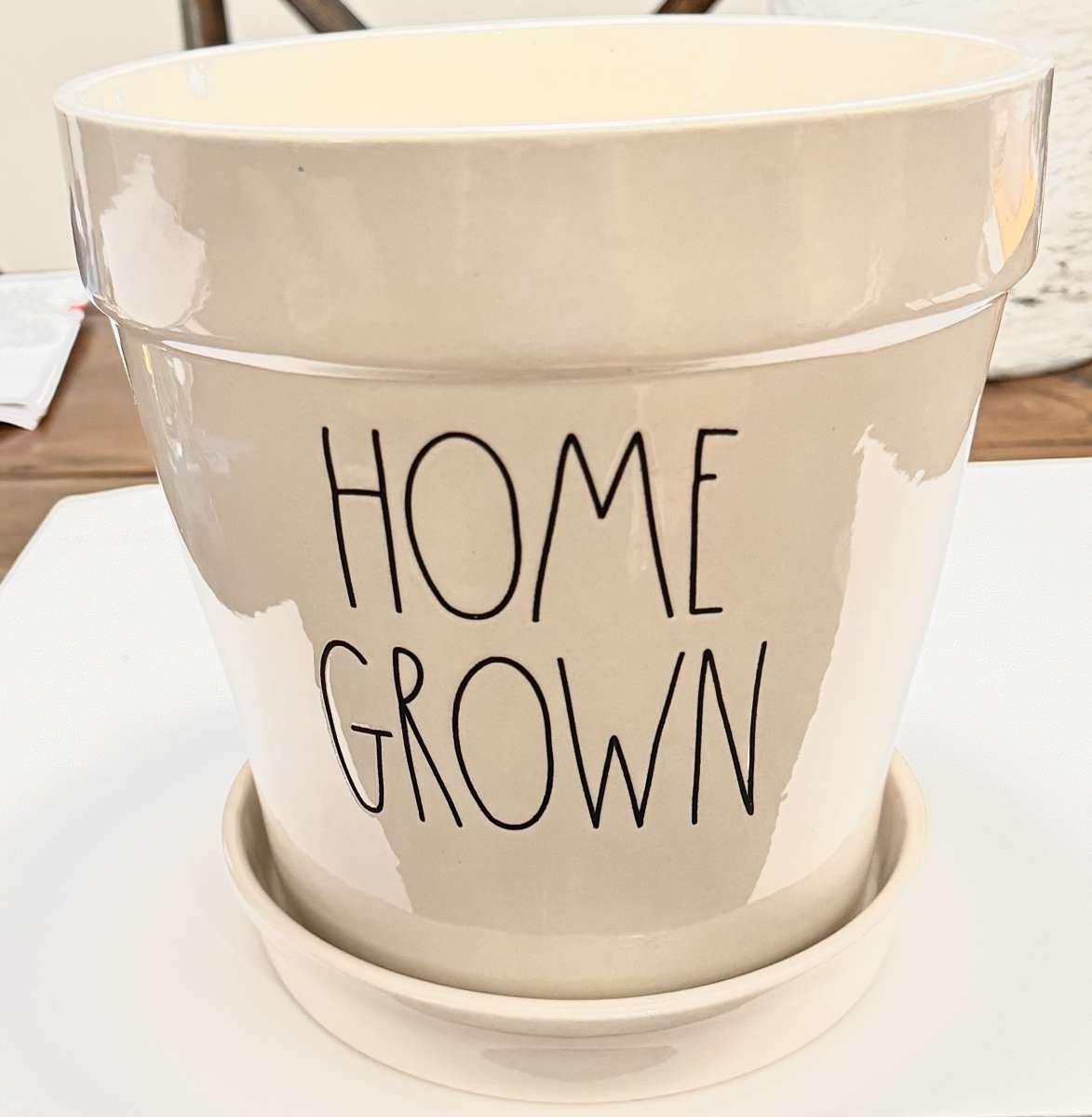 Rae Dunn Home Grown Glazed Ceramic 8 Inch Planter