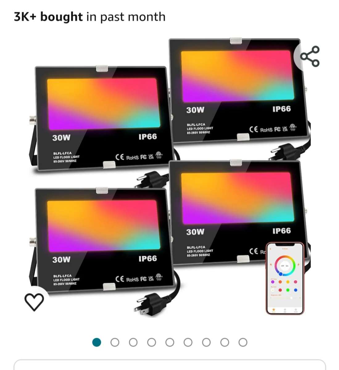 Color Changing LED Flood Lights  Bluetooth