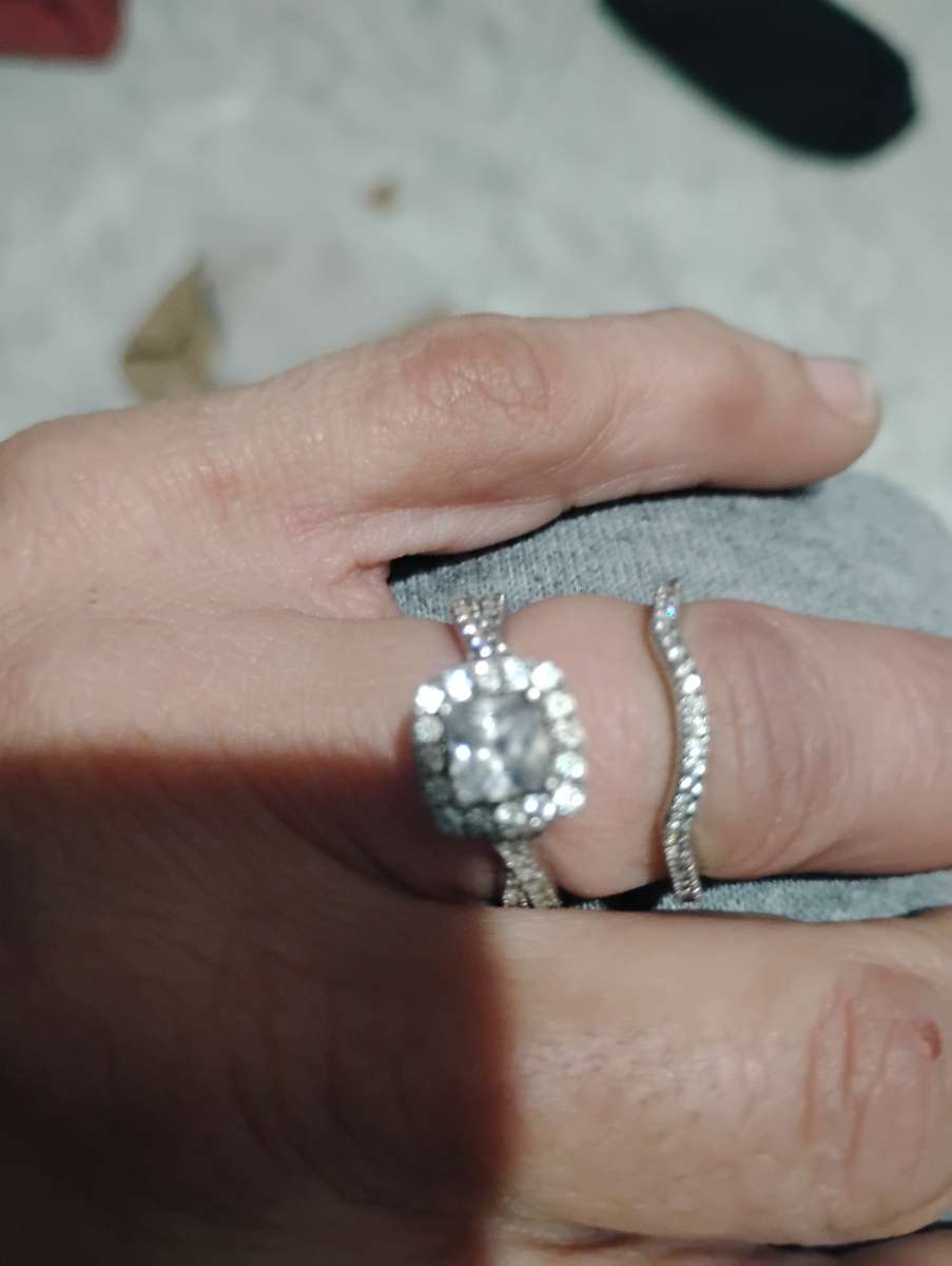 white gold wedding set size 7