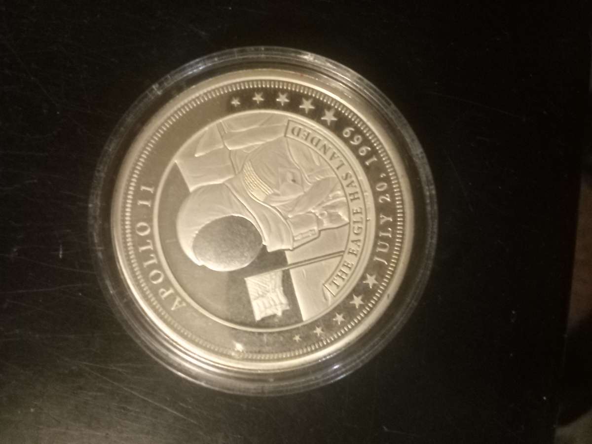 Apollo 11 anniversary silver dollar coin