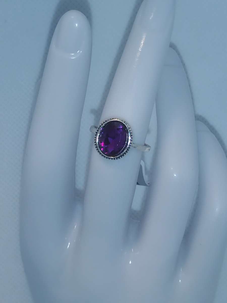 Purple Oval Cut Ring