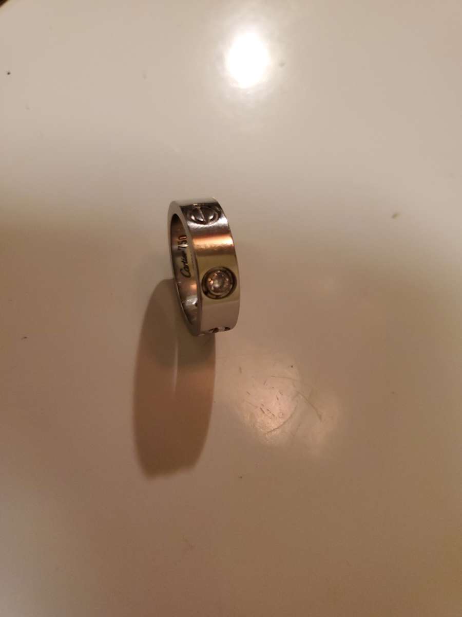 18k Cartier 3 Diamond Love Ring