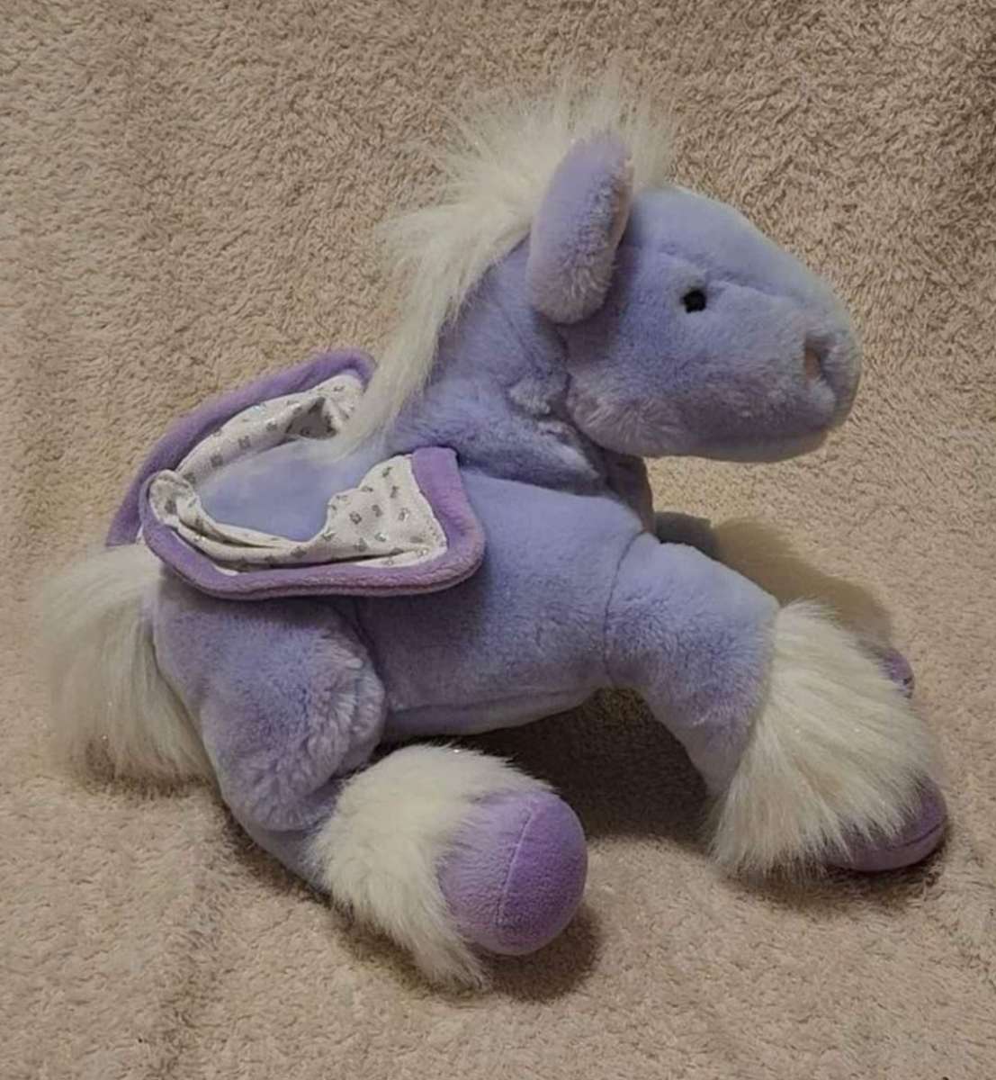 14 Inch Animal Alley Purple Pegasus Plush