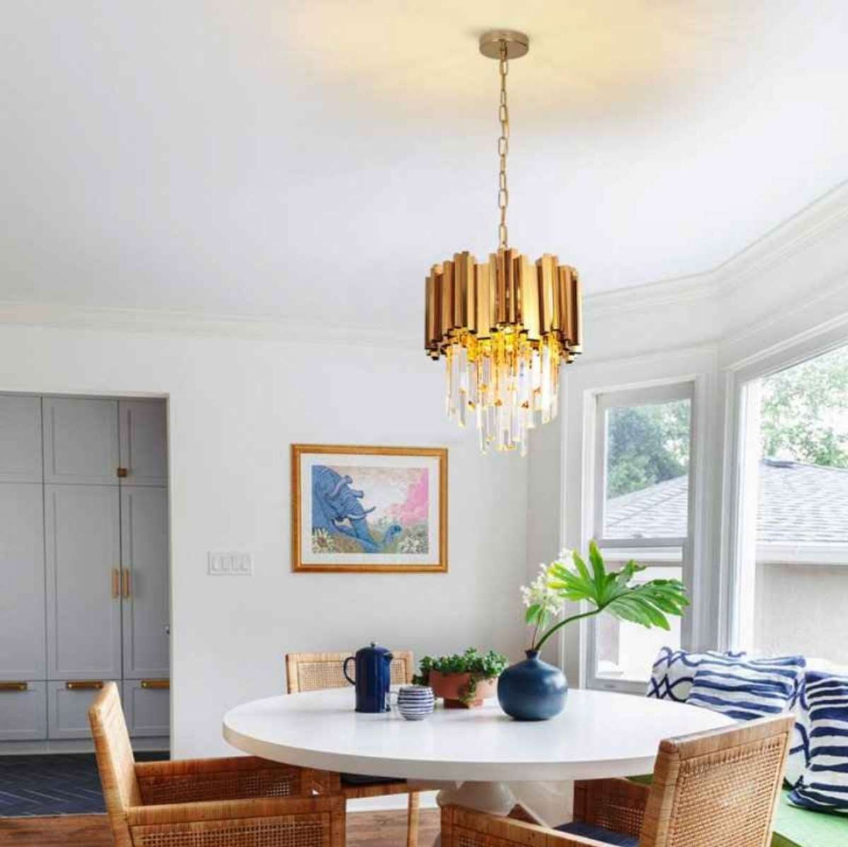 Light Dimmable Drum Chandelier 1x