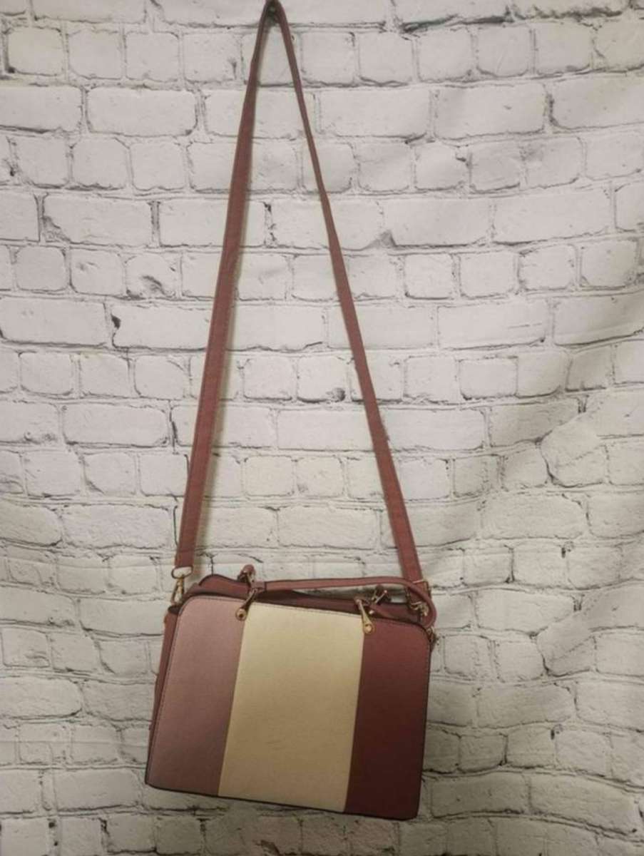 Womens AMVIKS Pink and White Shoulder Bag