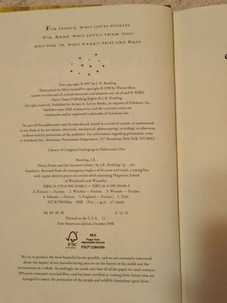 Harry Potter and the Sorcerers Stone book