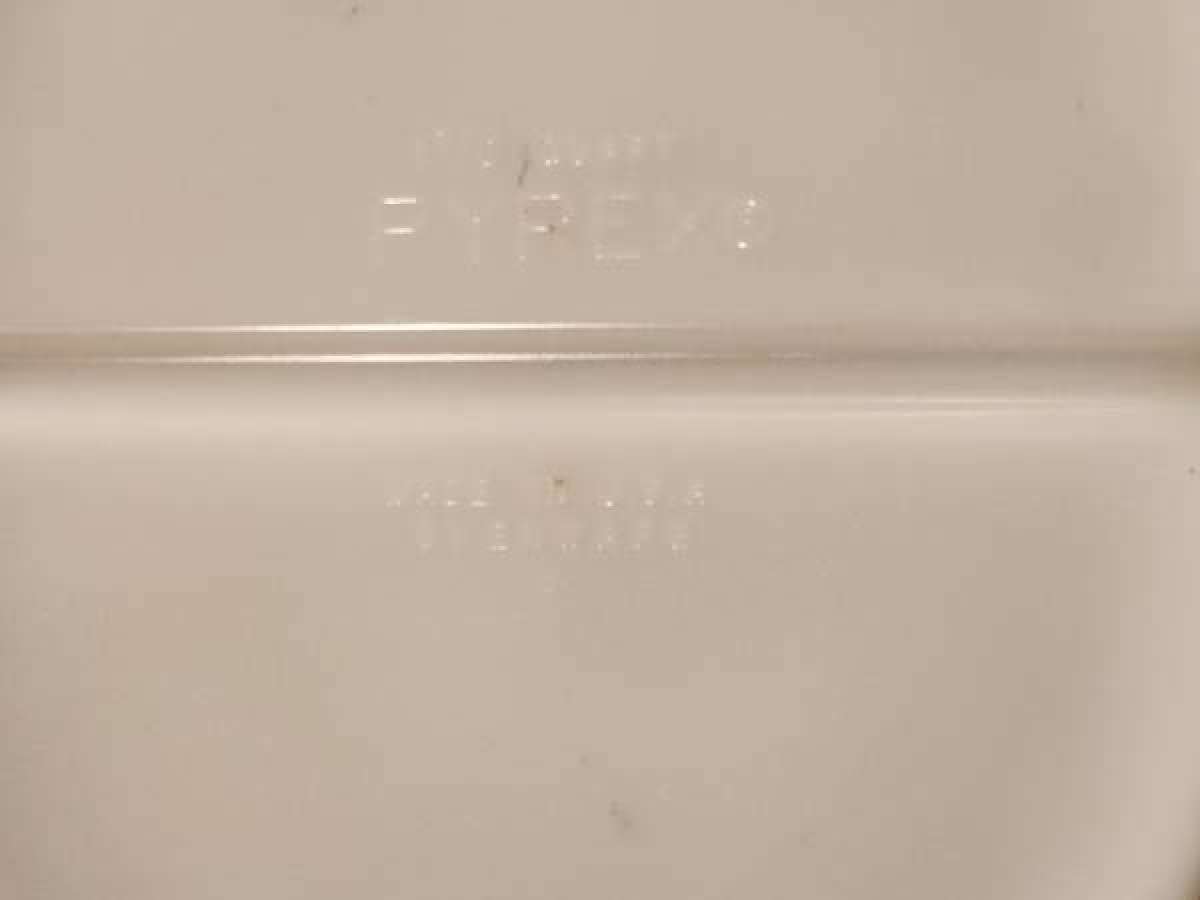 pyrex dish with gold leaf