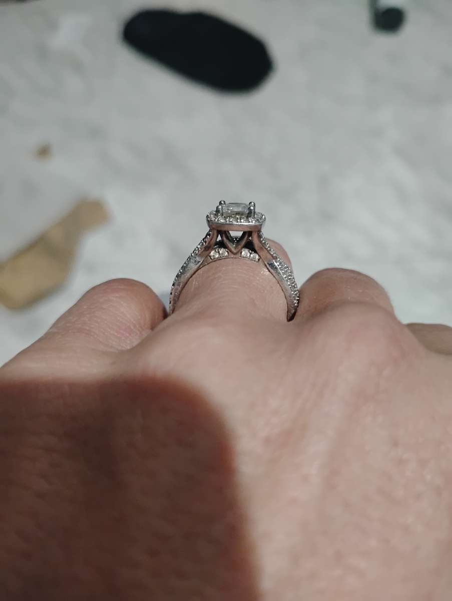 white gold wedding set size 7