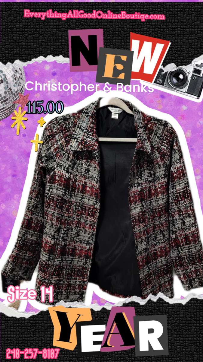 RARE VTG Christopher  Banks Monogram Casual or Business Blaz