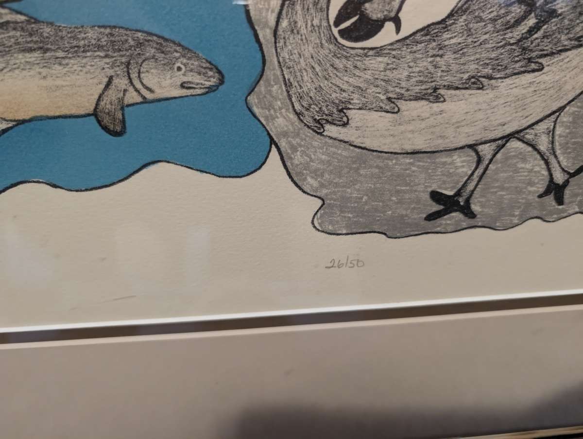 Arctic survival Nanogak Mabel Nigiyok lithograph