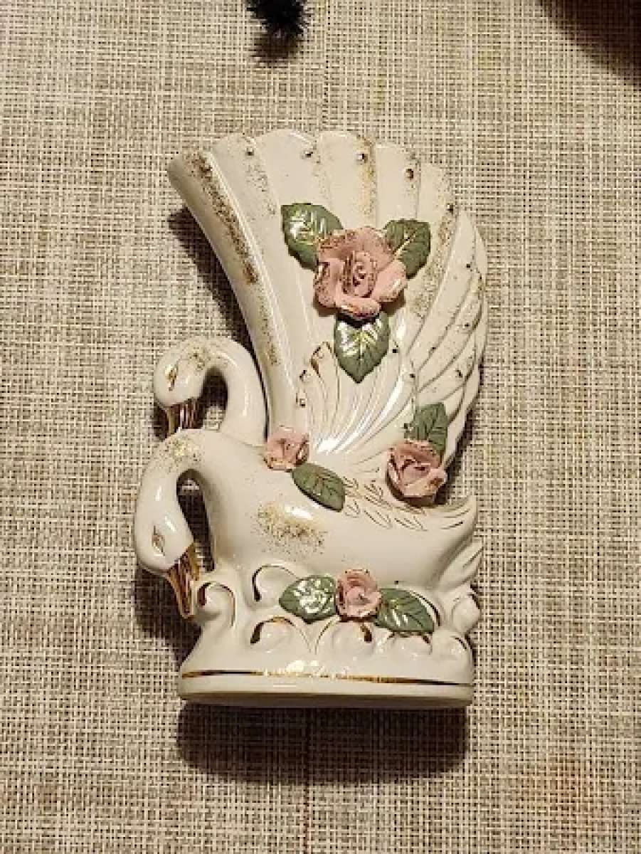 Vintage Fine China Swan Vase