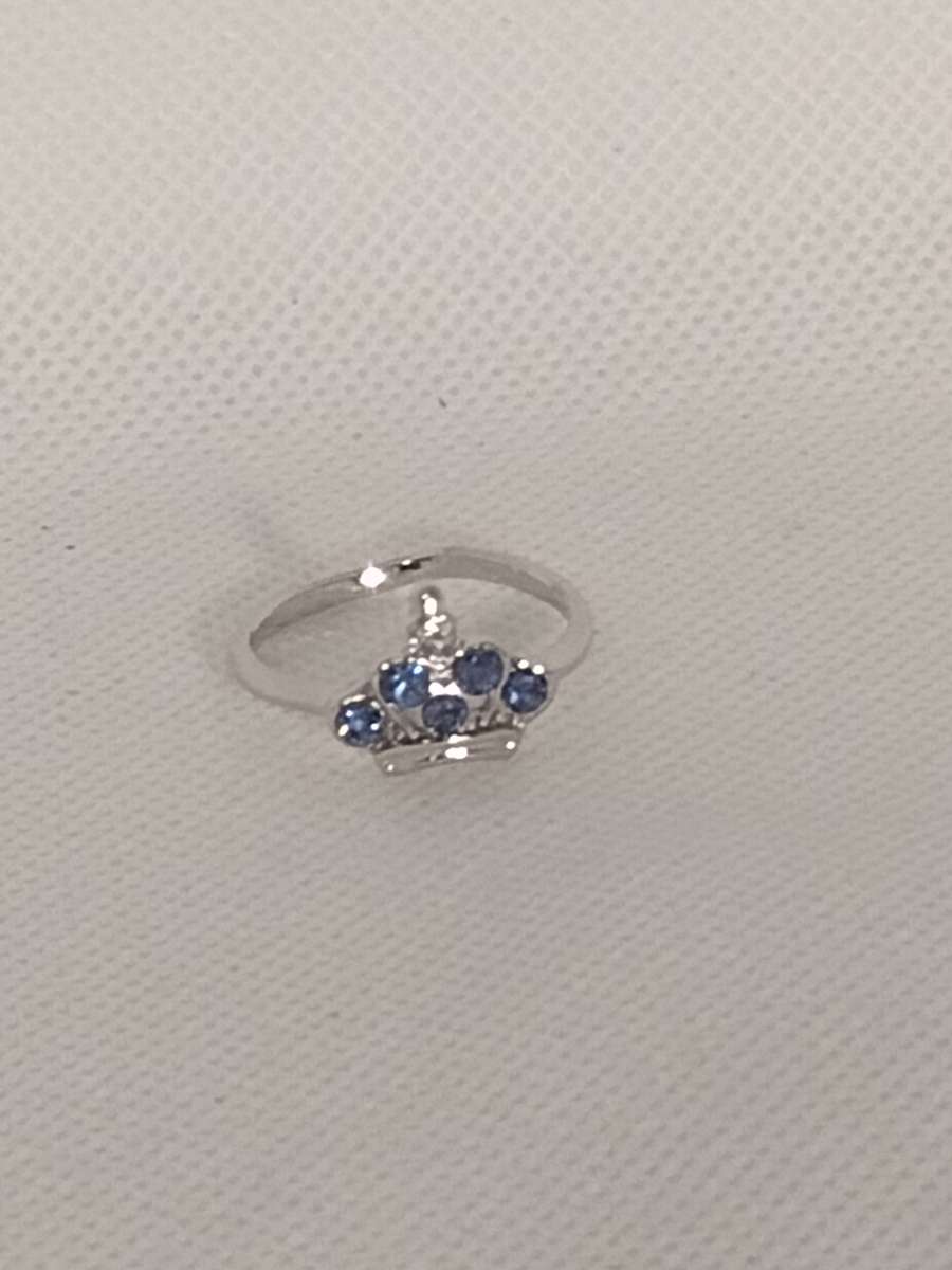 Blue Crown Silvery Ring