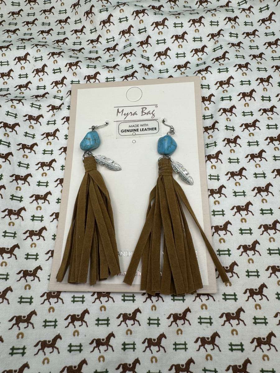 3002COI Myra Bag Musafir  Earrings Fringe Leather Tassel Ear