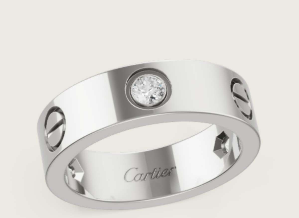18k Cartier 3 Diamond Love Ring