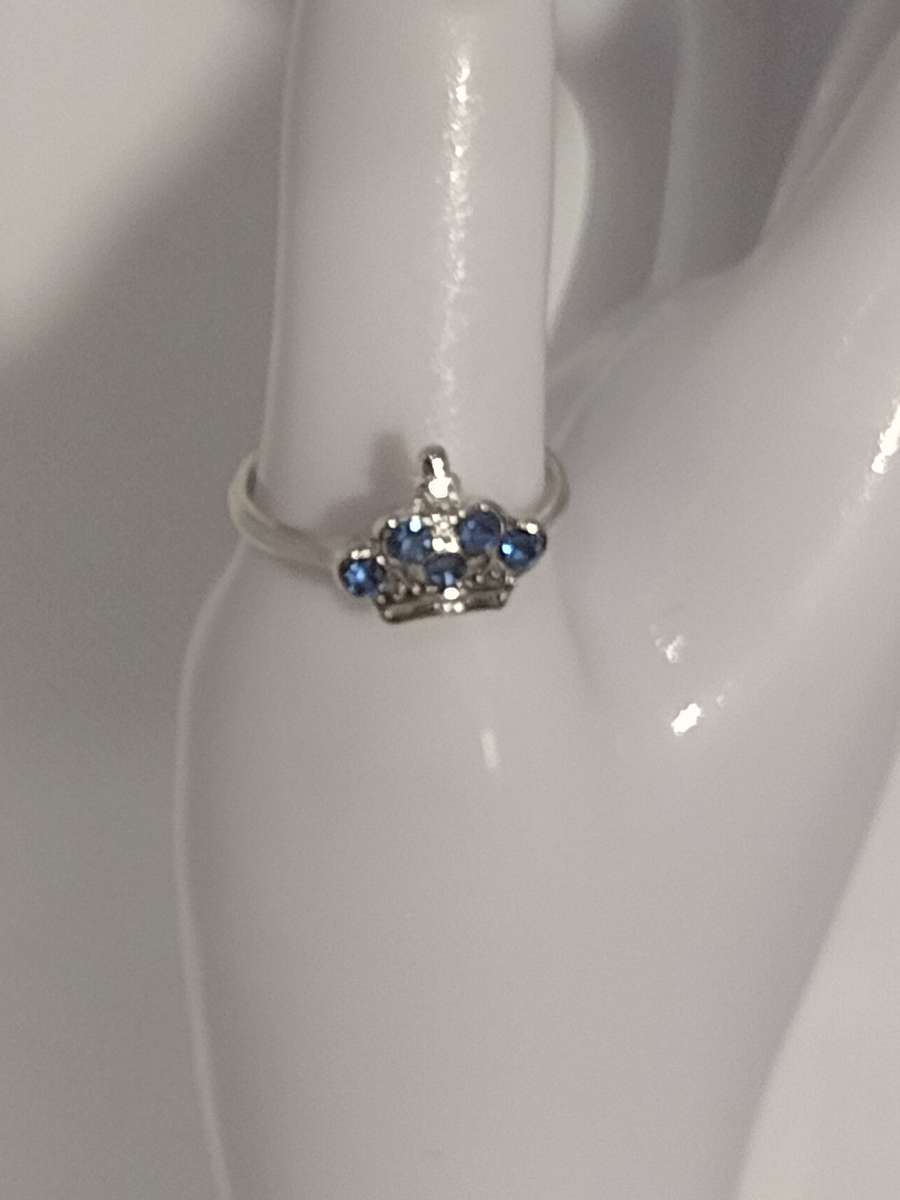 Blue Crown Silvery Ring