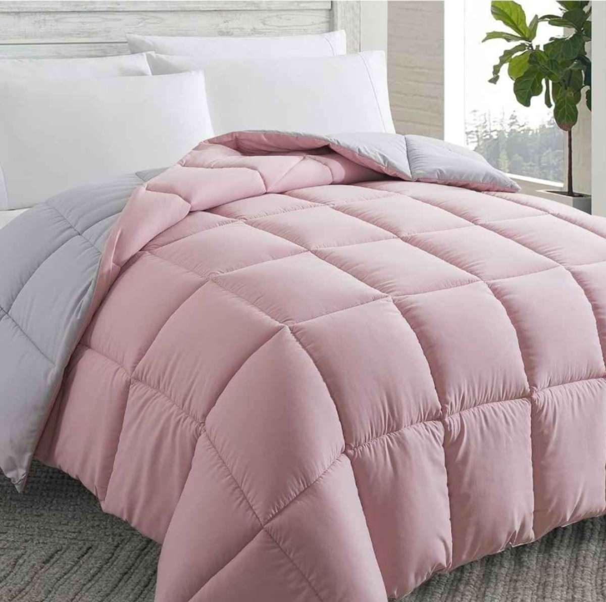 PinkGray Comforter Set  Twin