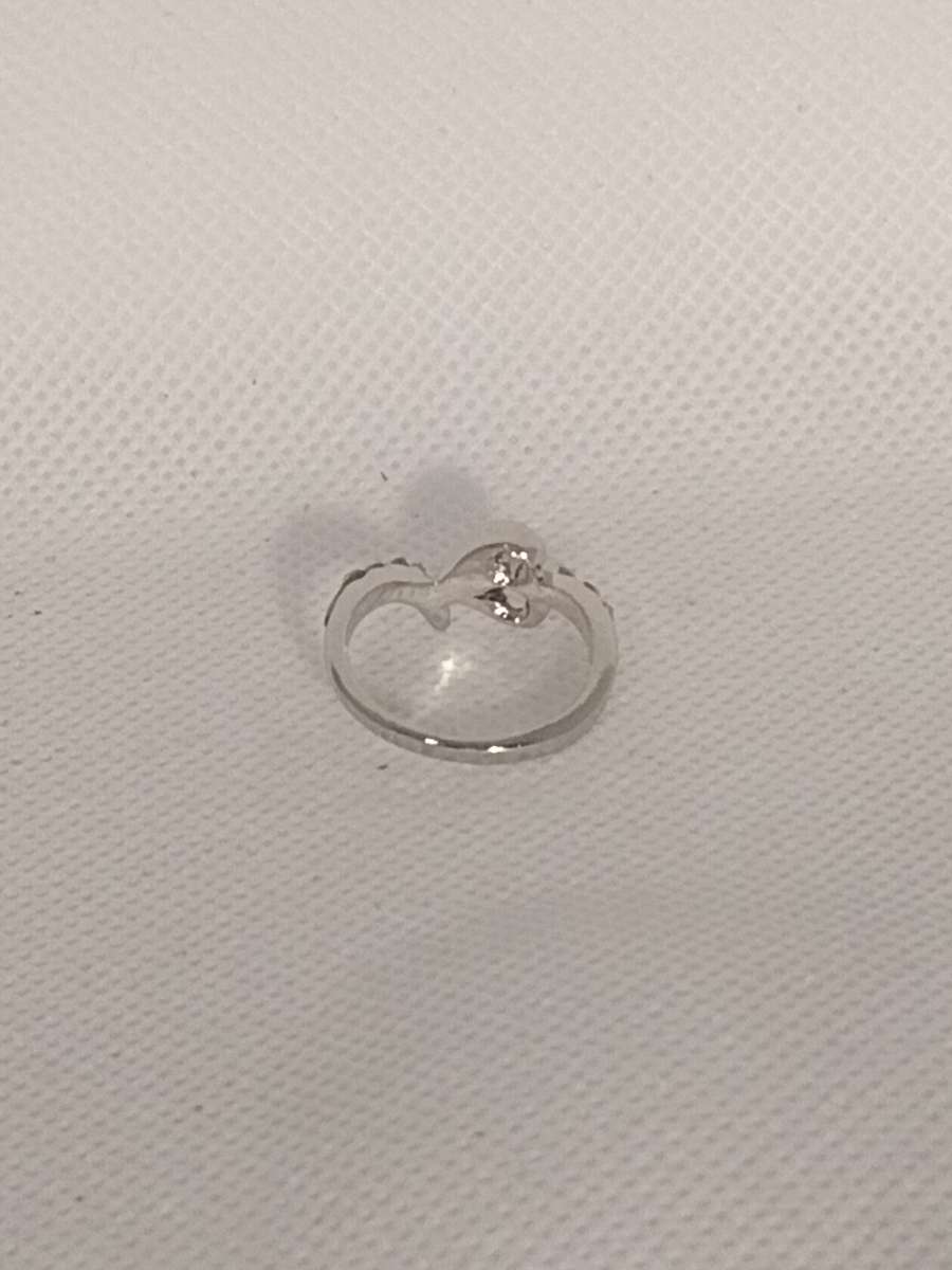 Pink Heart Silvery Ring