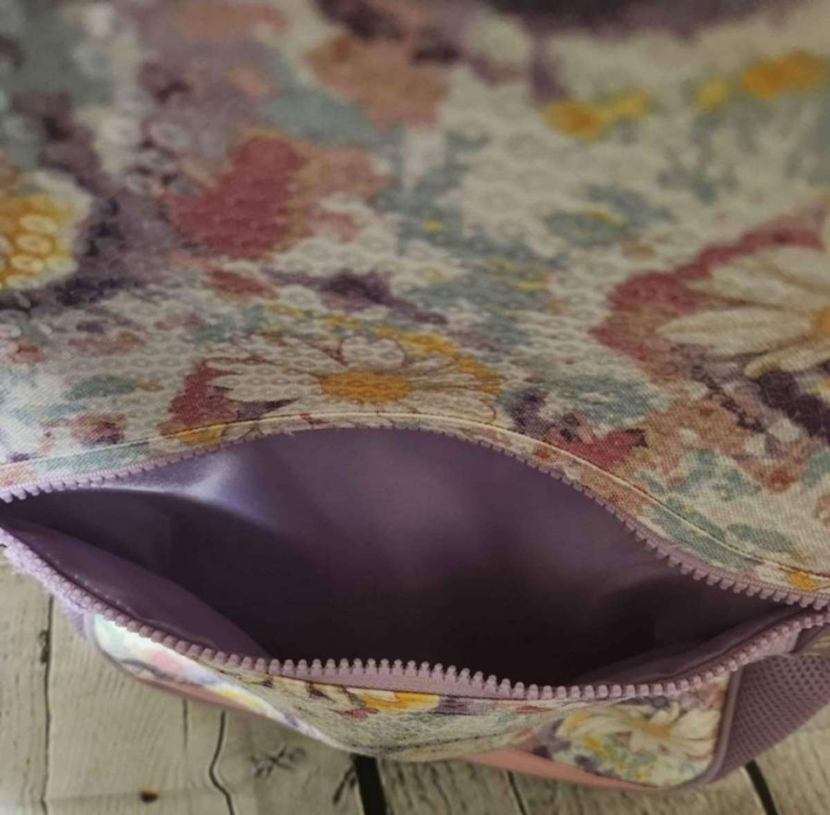 Girls Wonder Nation Purple and Flowers Backpack Set