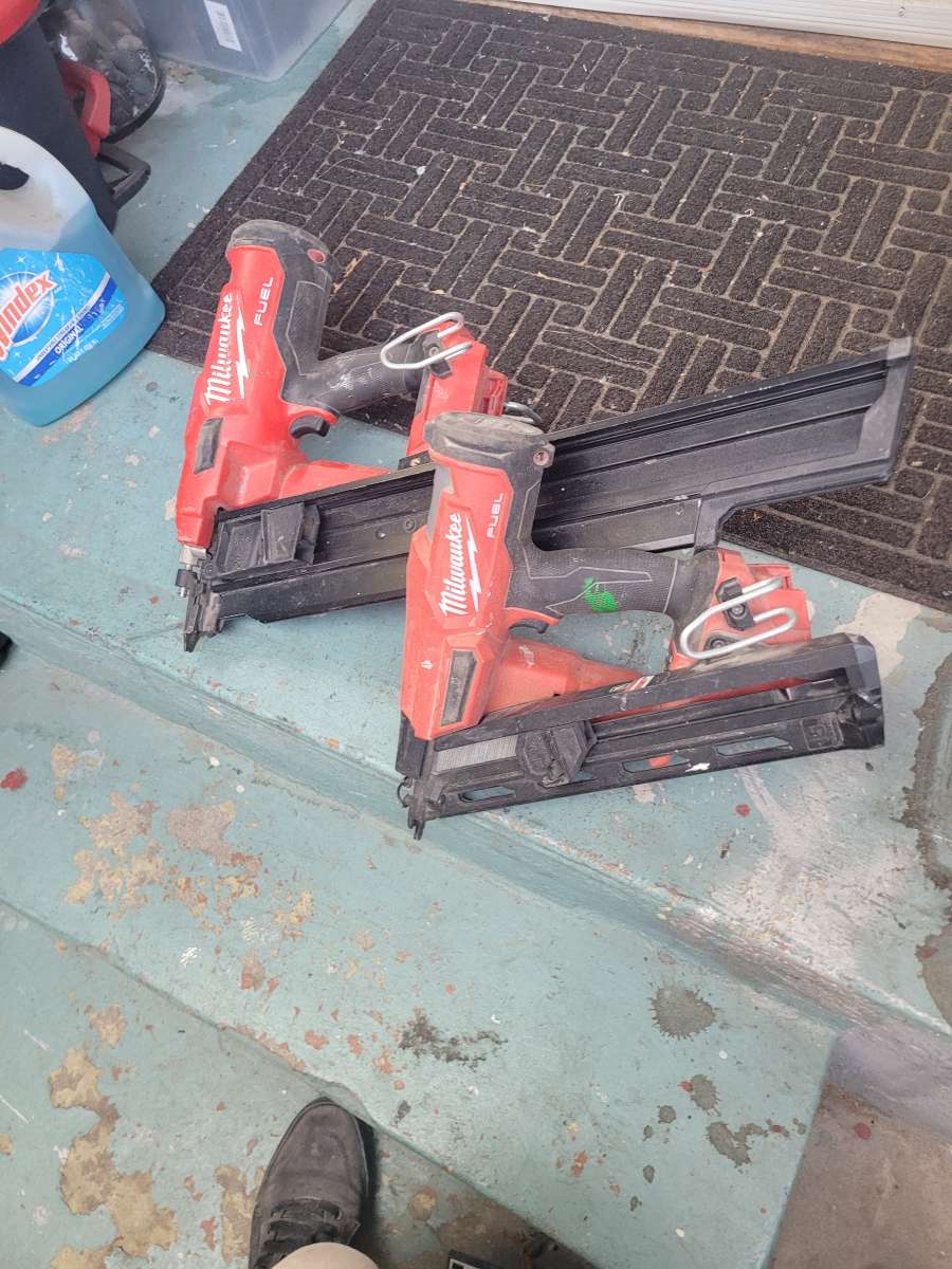 milwaukee 12  miter saw framing nailer and finishing nail gu