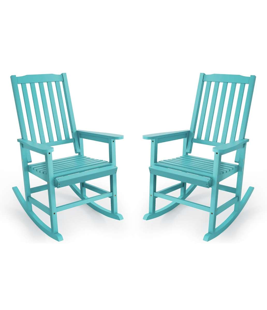 Set of 2 Turquoise Rocking Chairs