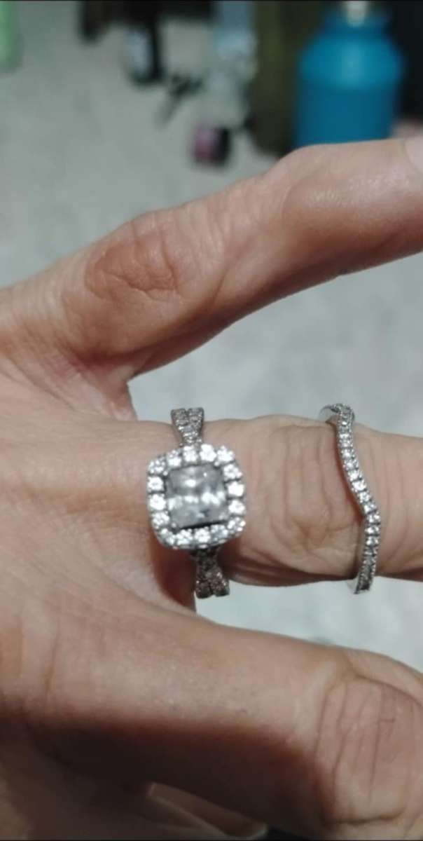 white gold wedding set size 7