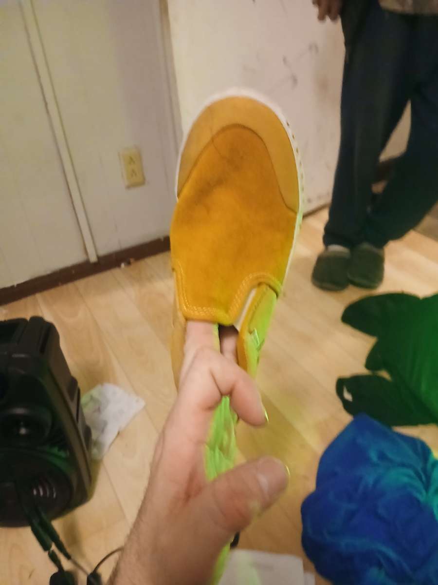 vans brown slip on for little boys size 4