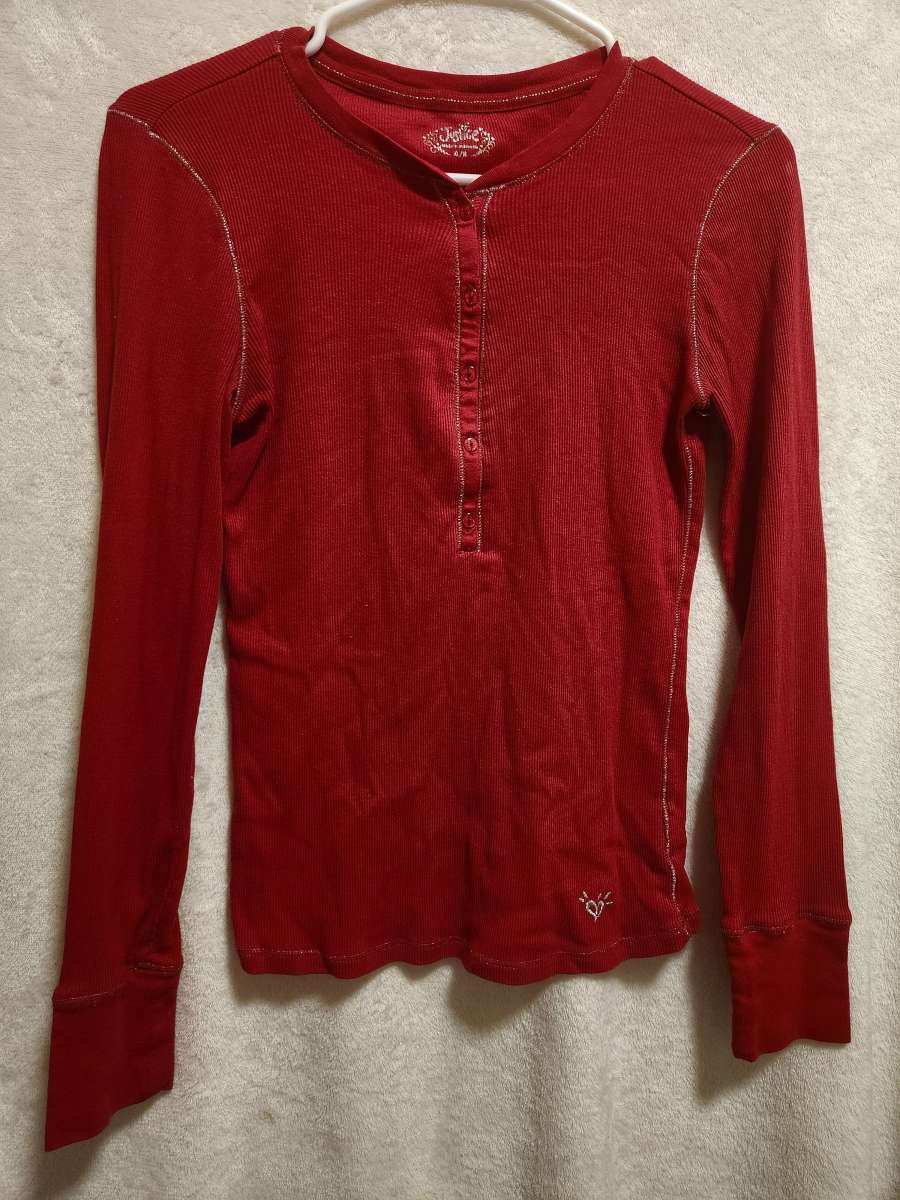 XL 16 Girls Justice Red Long Sleeve Shirt