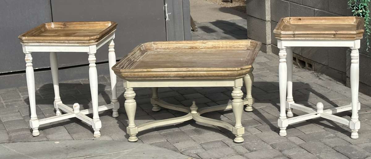 Wooden Coffee and Side Table Set