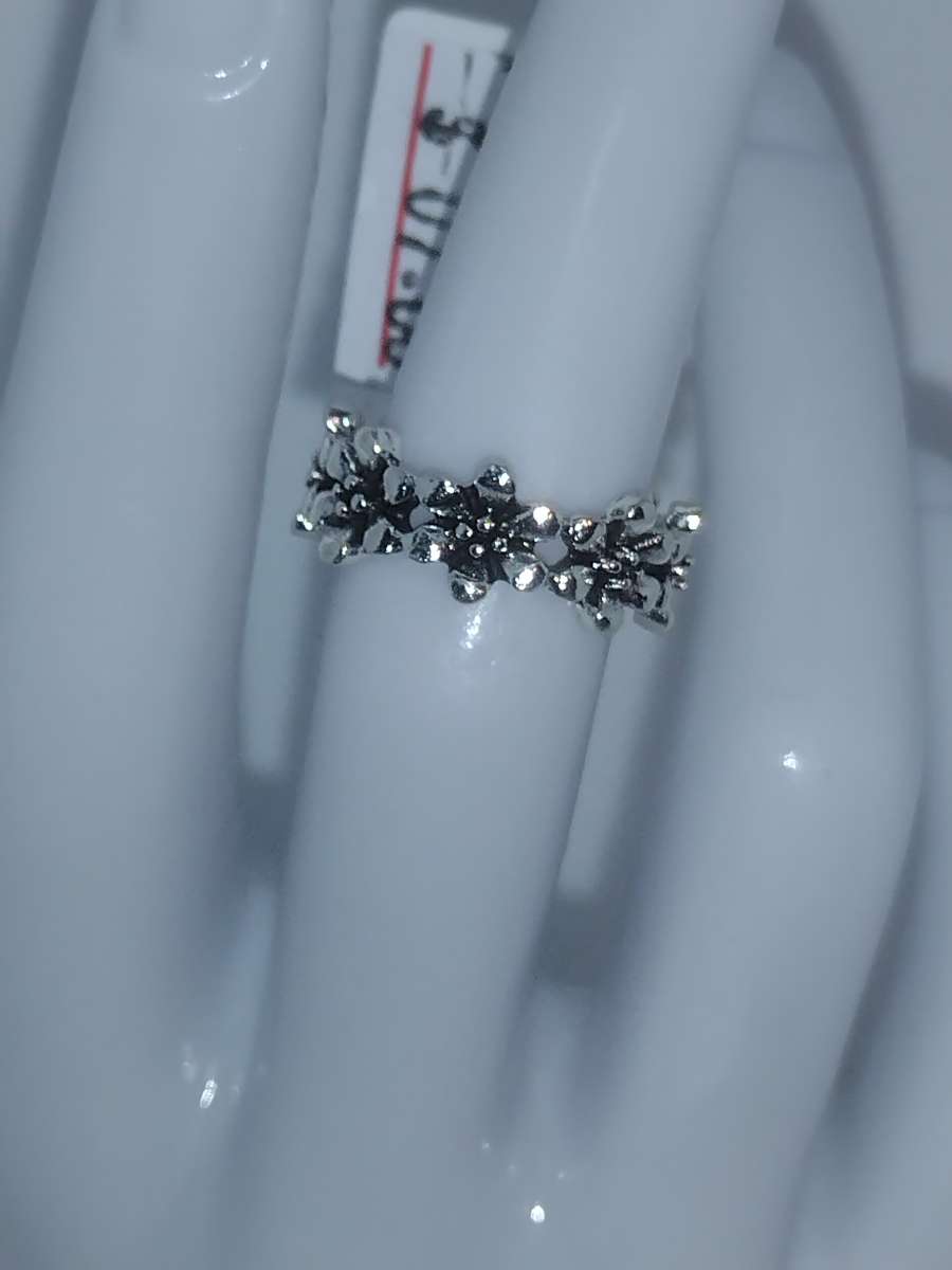 Flower Crown Style Silver Ring