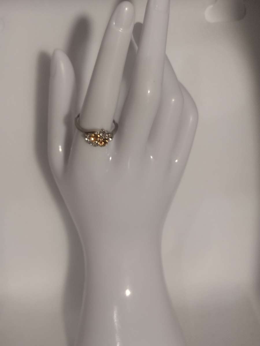 Peach Cluster Silver Ring