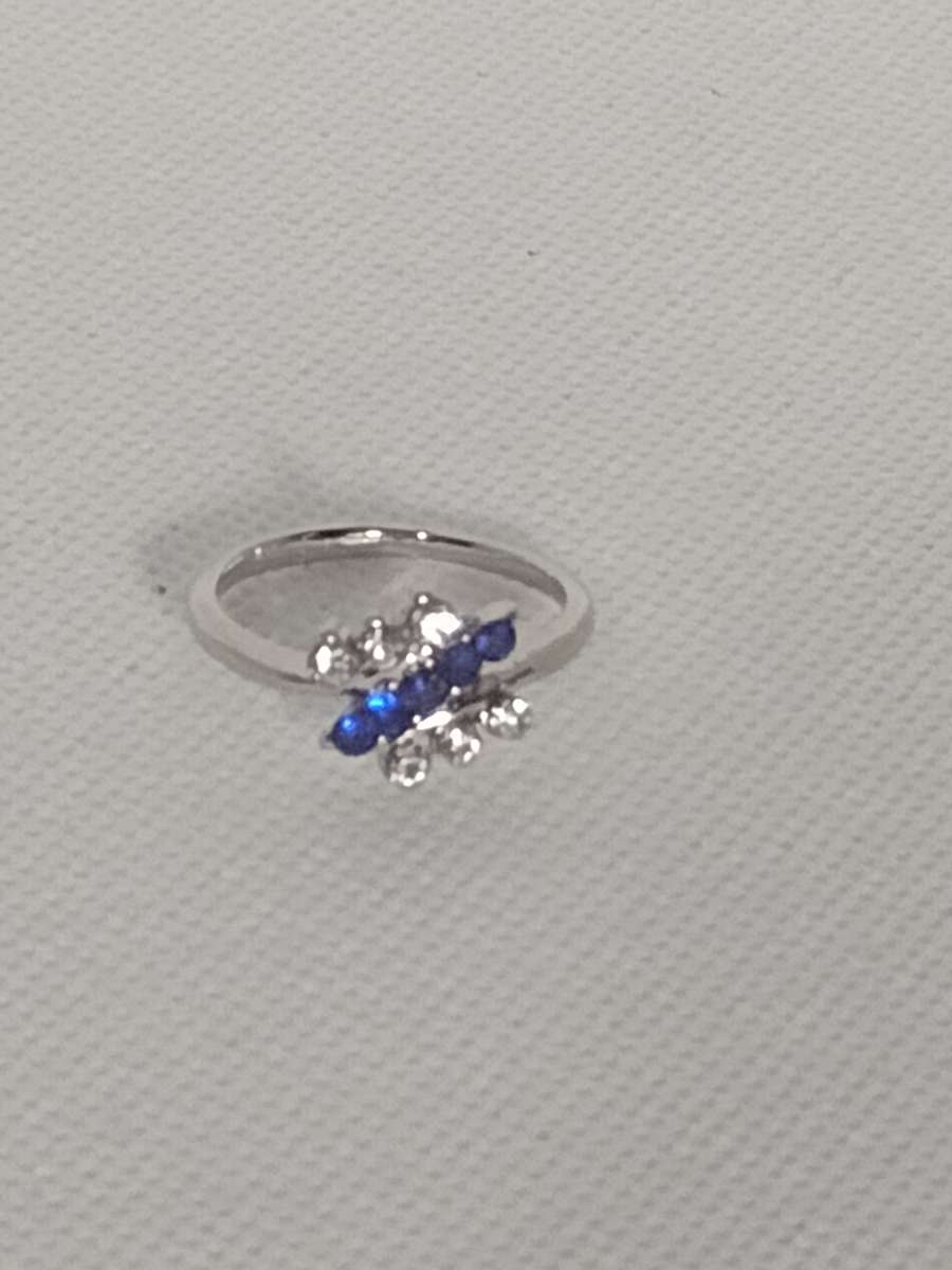Blue Dragonfly Silvery Ring