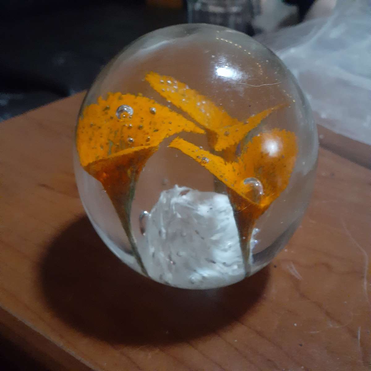 vintage glass paperweight