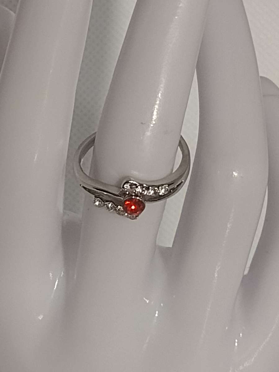 Red White Silvery Ring
