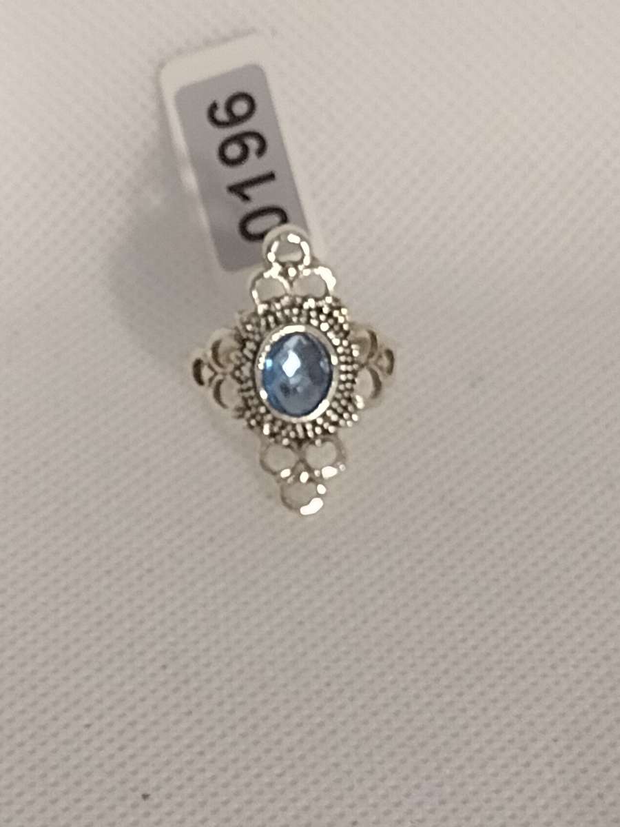 Blue Bohemian Style Silver Ring