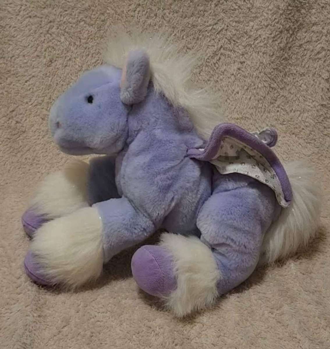 14 Inch Animal Alley Purple Pegasus Plush