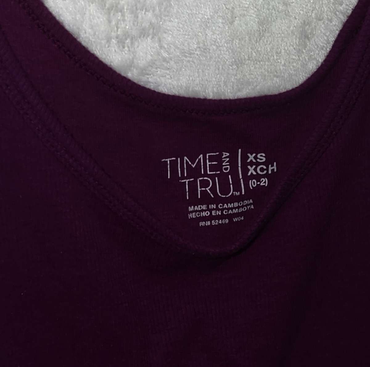 XS Girls Time And Tru Purple Tank Top