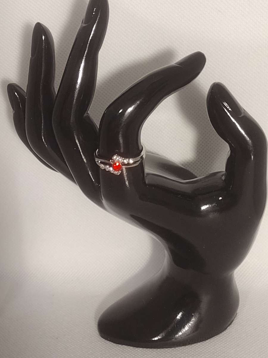 Red White Silvery Ring