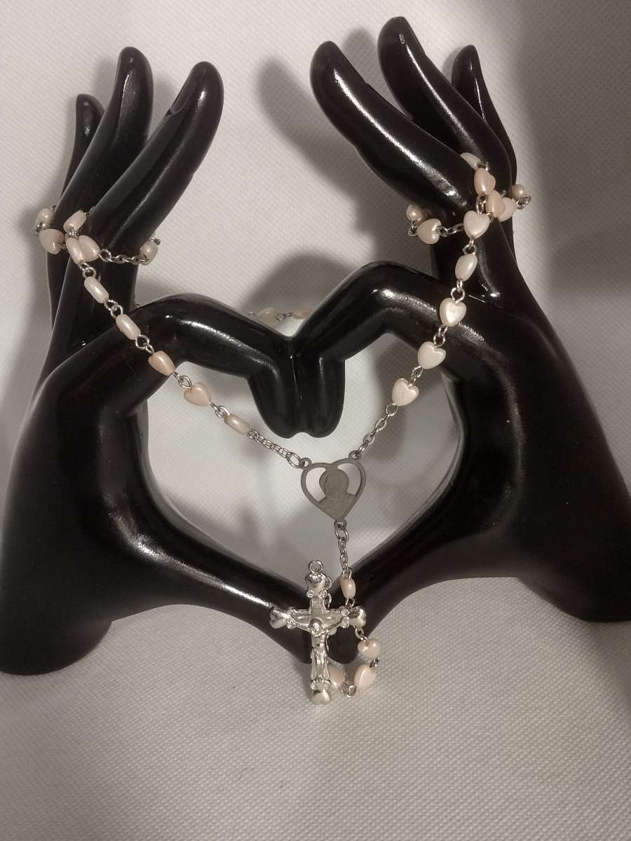 Pink Rosary with Pouch