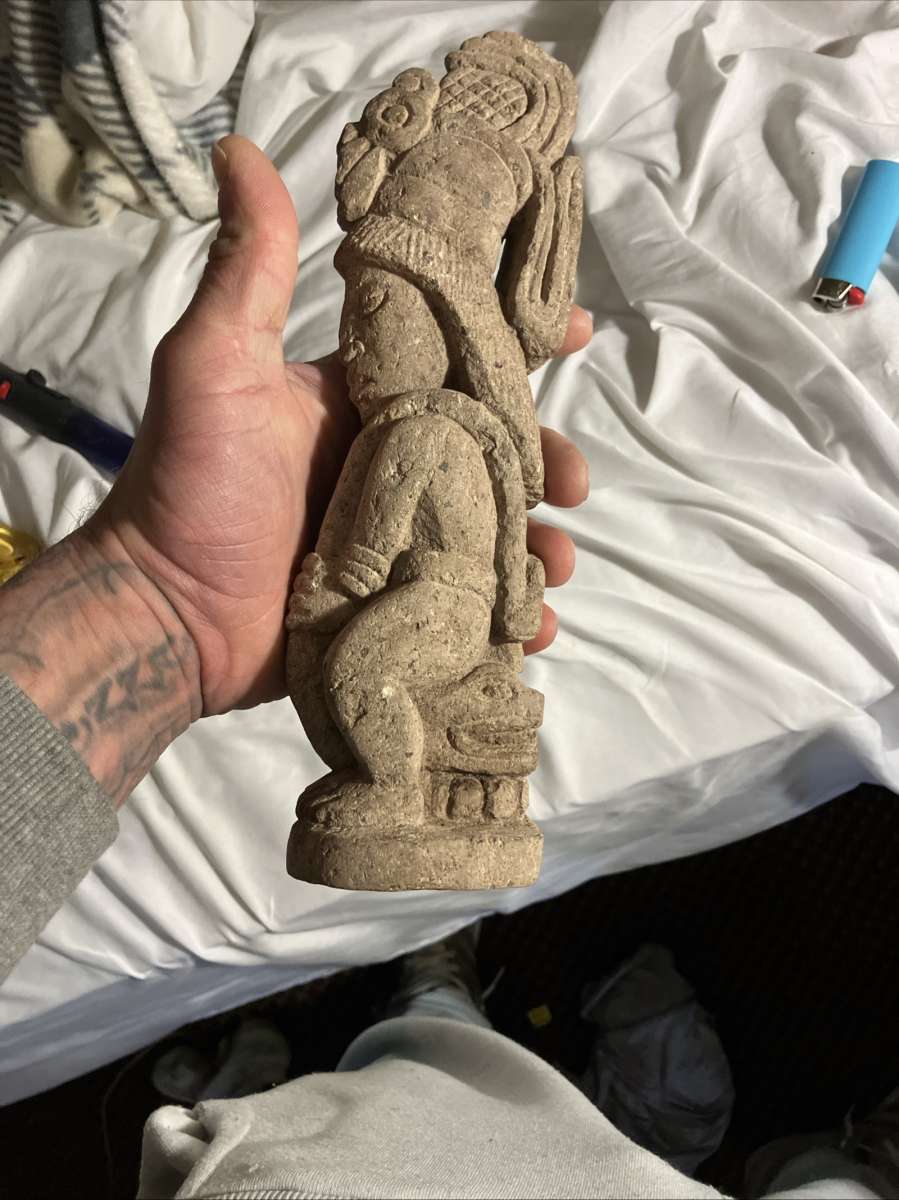 antique Aztec stone statue