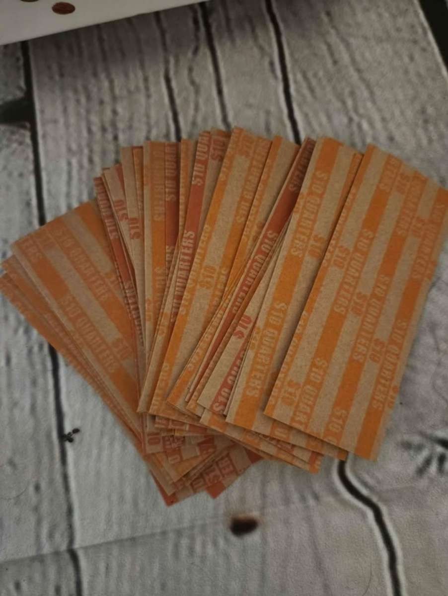 Coin Tray and Tubes with Color Coded Coin Wrappers