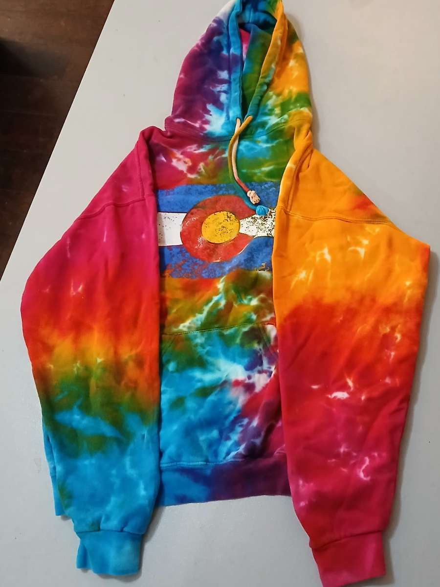 Colortone dyed rainbow hoodie
