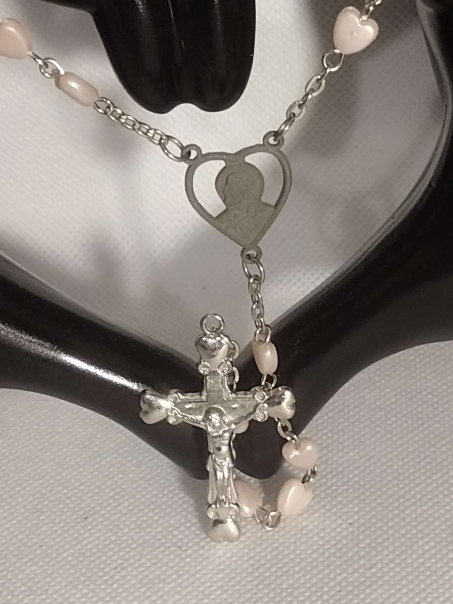 Pink Rosary with Pouch