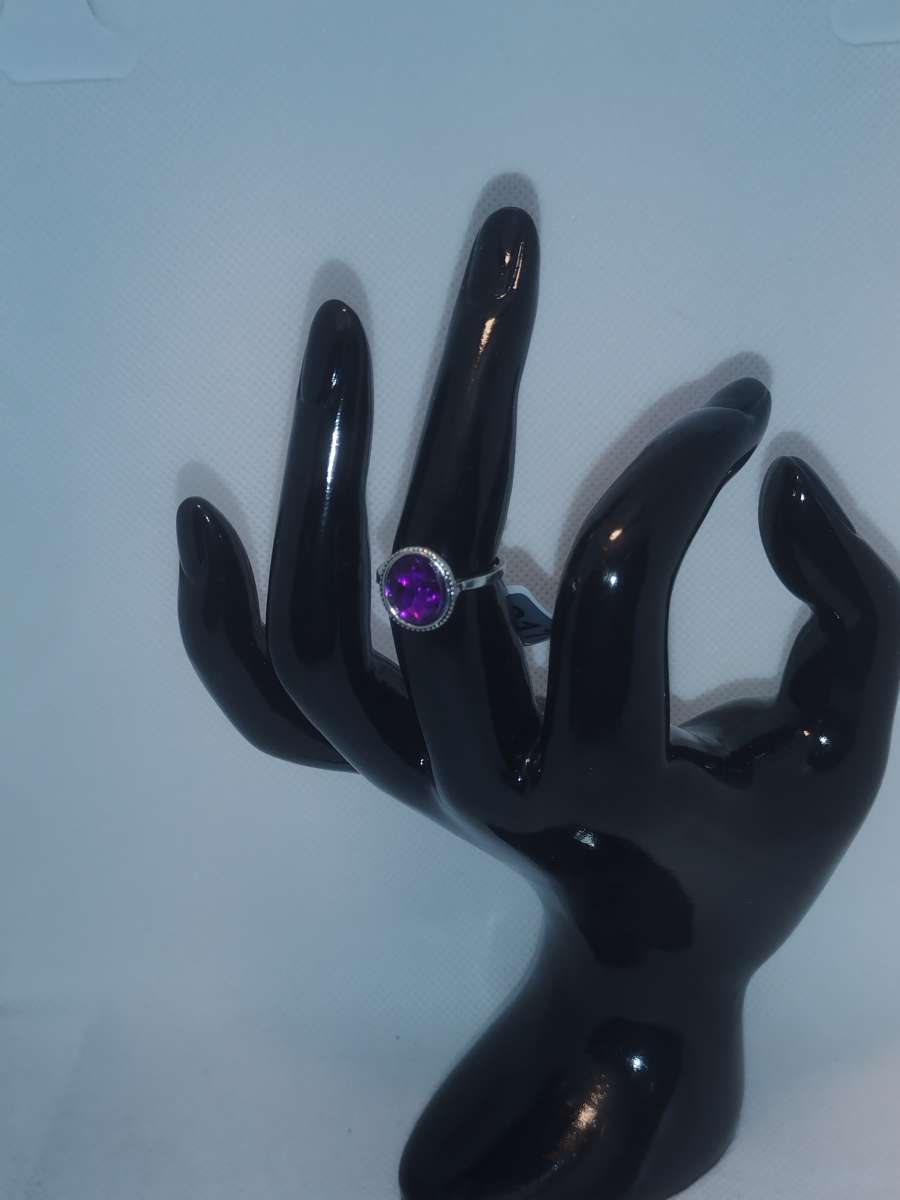 Purple Oval Cut Ring